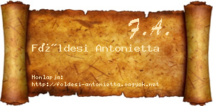 Földesi Antonietta névjegykártya